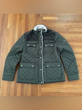 Ralph Lauren Olive Green Jacket with Cream Sherpa and Corduroy Trim